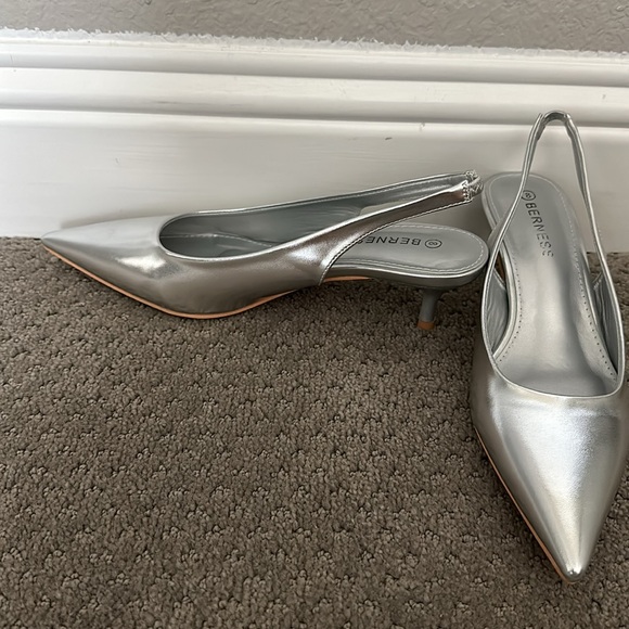 Silver Kitten Heels - Picture 2 of 2